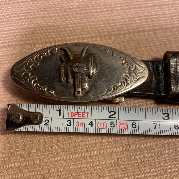 Handmade Ranchero leather vintage belt w/buckle